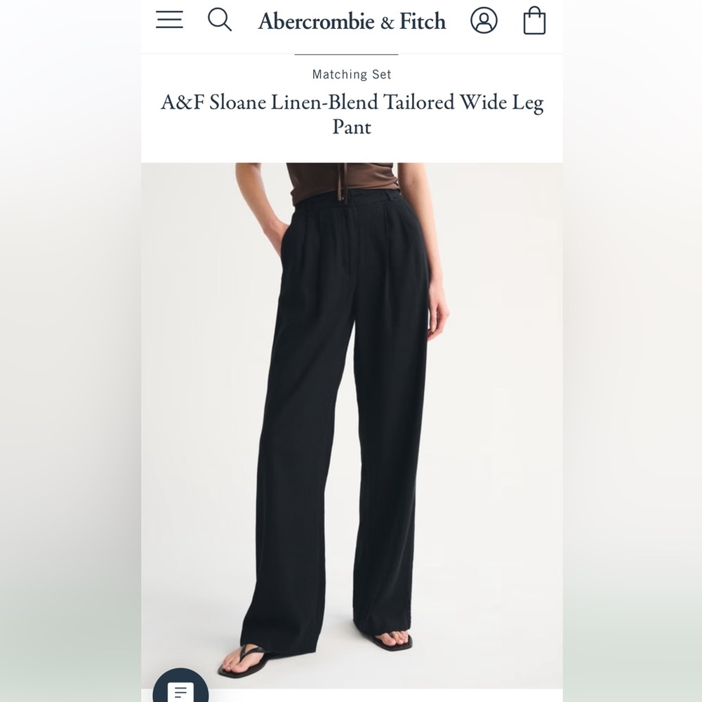 A&F Linen Sloane Wide Leg Pants